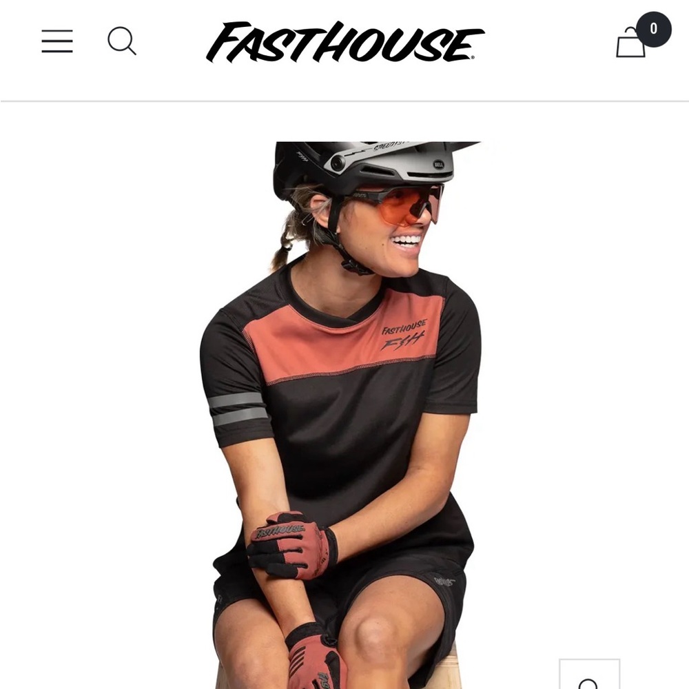 Fasthouse Women’s Short Sleeve Jersey in Black & Coral XS